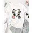 thumbnail image 3 of Creative Heart Pattern Girl Design, Women'S Trendy Round Neck Short Sleeve, Simple Casual Sports T-Shirt, Comfortable Summer Top for Holidays., 3 of 8