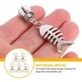 thumbnail image 4 of 5 Pcs Fish Bone Shape Bag Zipper Sliders Metal Clothing Backpack Zipper Pullers, 4 of 10