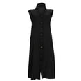 thumbnail image 4 of IROINNID Women's Sleeveless Sundress V-Neck Summer Casual Pocket Buttons Dress Regular Dress, 4 of 5
