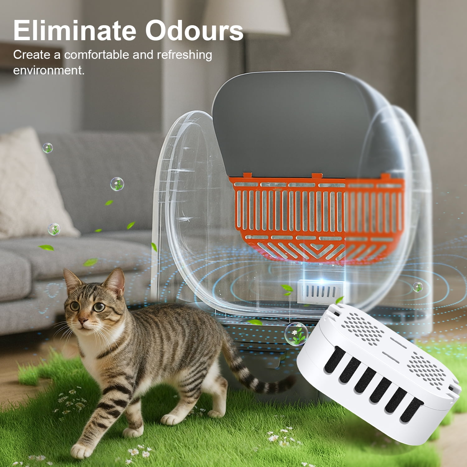Cat Litter Box Deodorizers, Compataible with Dlopede Automatic Cat Litter Box , Air Freshener for Self-Cleaning Litter Boxes Refill Cartridges, Long-Lasting Odor Elimination (3-pack)