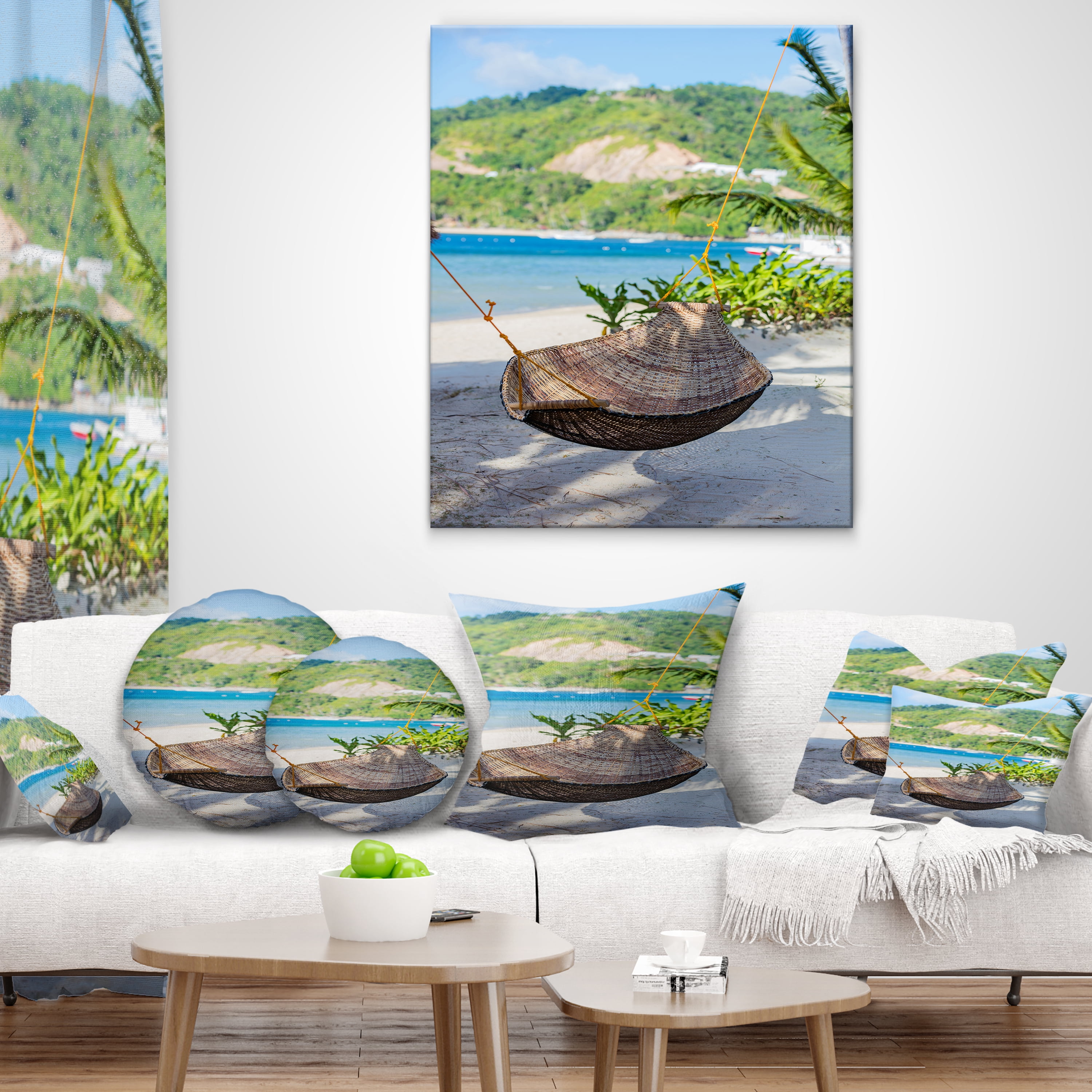 Designart Philippines Tropical Paradise - Landscape Photo Throw Pillow - 16x16