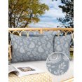 thumbnail image 6 of Waterproof Outdoor Throw Pillows with Inserts 12"x20" Set of 2, Blue Paisley Soft Decorative Pillowcases for Couch Bedroom, Ethnic Vintage Floral Botanical Abstract Pillow Covers for Sofa Living Room, 6 of 6