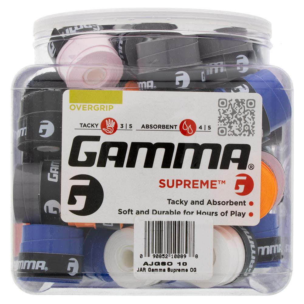 Assorted 60 Pieces Per Box New Gamma Supreme Overgrip/60 Grip Display Jar 