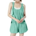 thumbnail image 5 of Ruyang Short Linen Overall for Teen Girls Adjusted Strap Sleeveless Wide Leg Short Jumpsuit Summer Romper Kids Casual Overall, 5 of 5