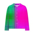 thumbnail image 5 of USNSM Men's Long Sleeve Dress Shirts Color Block Print Wrinkle-Free Casual Button Down Shirt Party Disco Formal Shirt Tops Pink M, 5 of 5