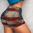 thumbnail image 4 of Honeii American Flag1 Print Women's Workout Shorts, Gym Shorts for Active Wear, Sports Shorts,Women's Running Shorts,Quick Dry Athletic Shorts-Large, 4 of 8