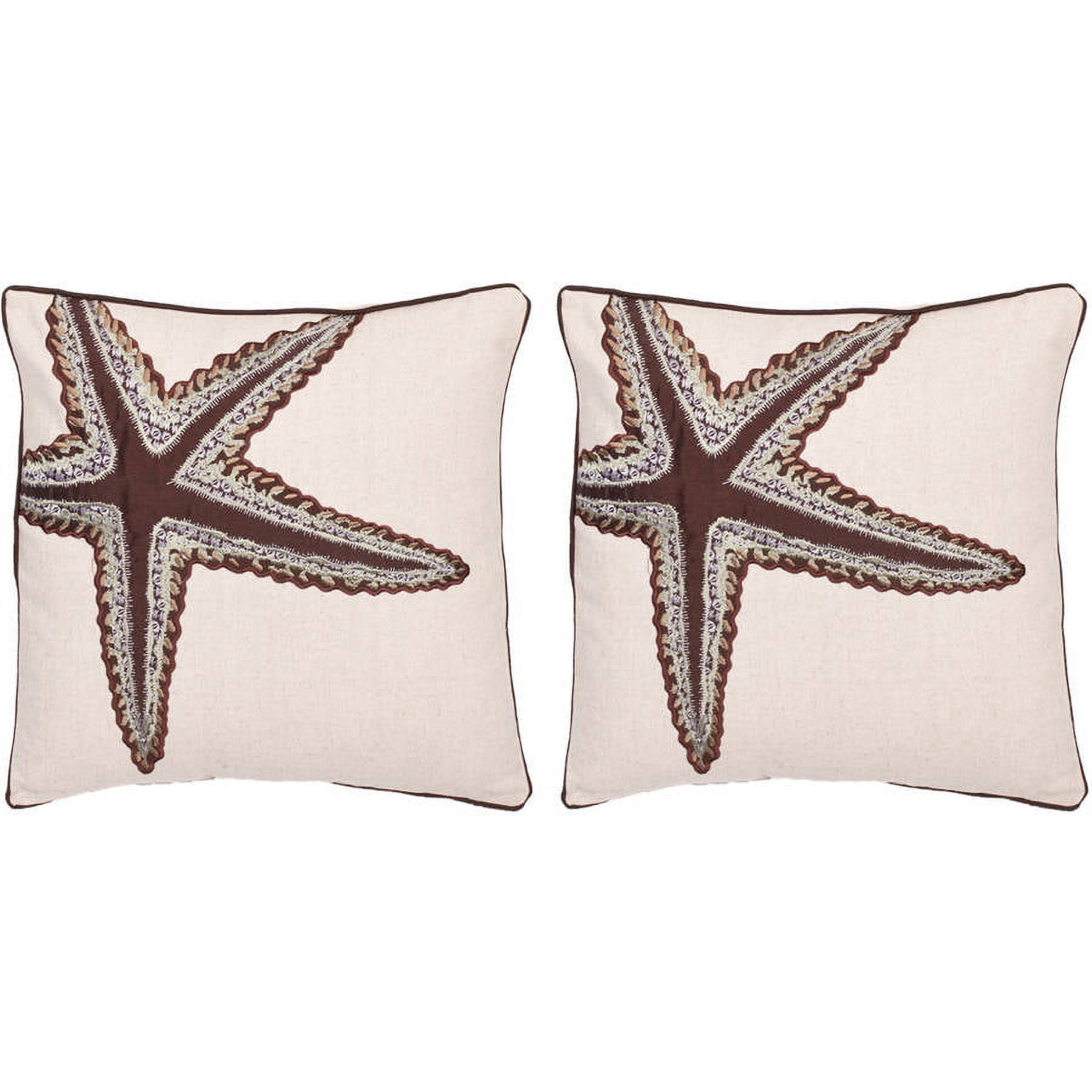 Safavieh Lucky Star 18" x 18" Ecru Pillow, Set of 2