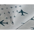 thumbnail image 4 of Ambesonne Airplane Quilted Bedspread Set 3 Pcs, Travel Stripes, King Size, Petrol Blue Black White, 4 of 5