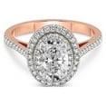 thumbnail image 3 of 4 Carat IGI Certified Oval Shape Lab Grown Diamond Engagement Ring | 14K Rose Gold |Arya Double Halo Diamond Ring | FG-VS1-VS2 Quality Friendly Diamonds, 3 of 4