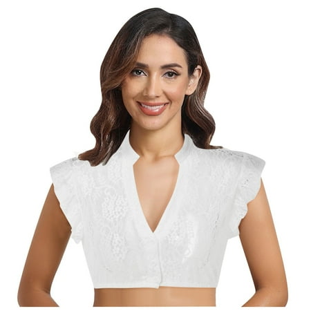 Yuhangmm Women 1PC Underwire Lingerie Lace Vest Women s Elegant Dirndl Blouse Black Dirndl Blouse Lace Blouse For Oktoberfest Lingerie Valentines Lingerie Set