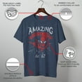 thumbnail image 3 of Men's Marvel Spider-Man Est 62  Graphic Tee Navy Blue Heather Medium, 3 of 9