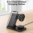 thumbnail image 4 of 3-in-1 Wireless Charger For IPhone17 16 15 14 13 12 11 X 8 IWatch AirPods Fast Charging Station Versatile Compatibility Easy To Use, 4 of 7