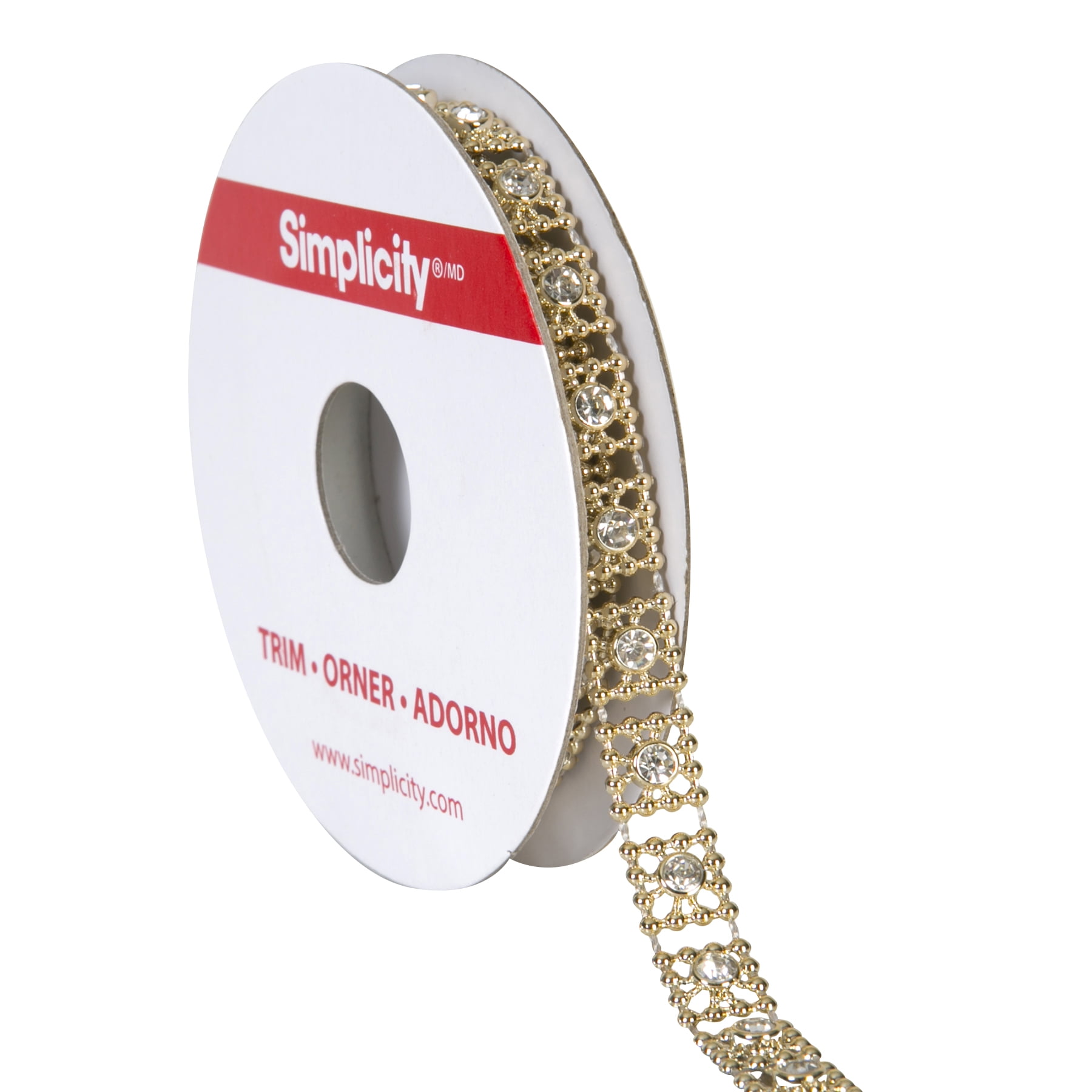 Simplicity 3/8" Metallic Beaded TrimGold