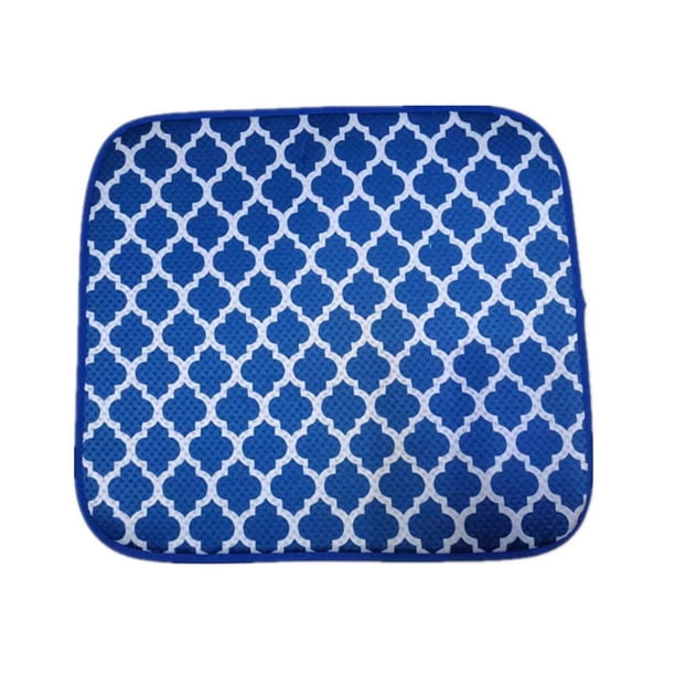 Bewildely Alfombrilla de secado de platos lavable a máquina: fácil de mantener, reversible y de rendimiento óptimo, escurridor de platos para Mostrada Azul oscuro Largo 40*45cm
