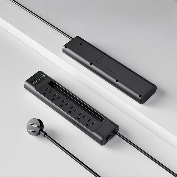 6-Outlet Surge Protector Power Strip with 3 USB-C & 1 USB-A Ports, Extension Cord - Power Strips for Home/Office, Black and White Electric Extension Bar, Multi-Device Charging