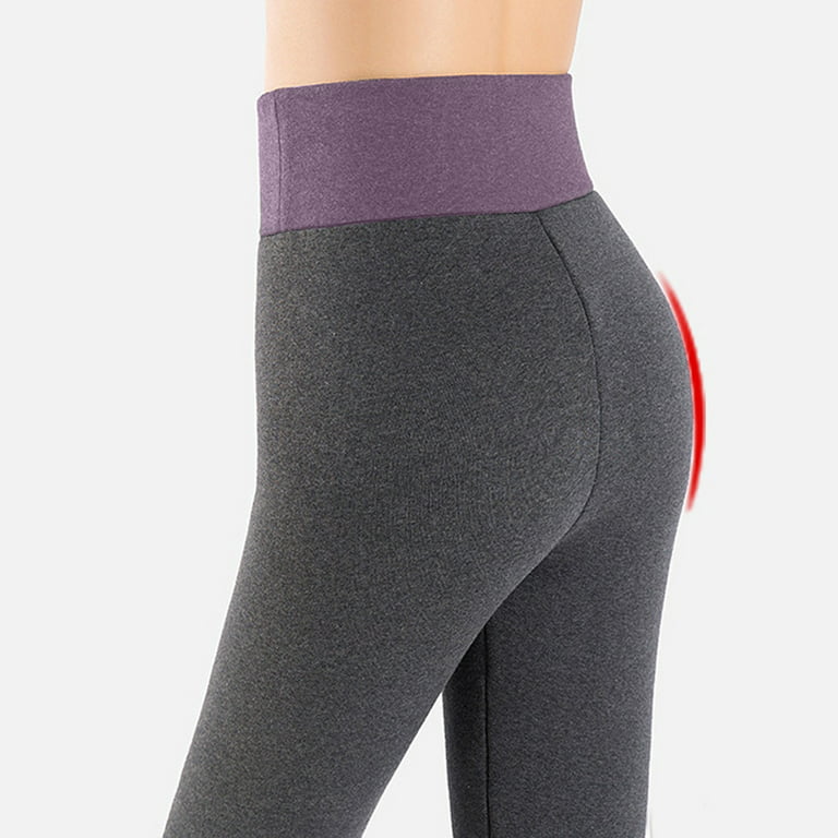 jsaierl Thermal Leggings for Women Fleece Lined High Waist Fleece Sherpa  Pants Tummy Control Yoga Trousers 