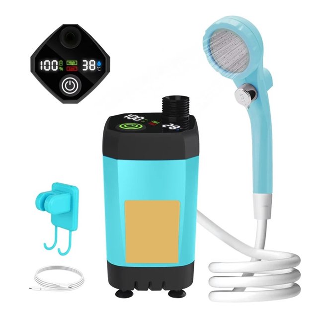 Camping Shower Pump RV Outdoor Camp Shower Screen Intelligent Digital Display Adjustable Shower Kit