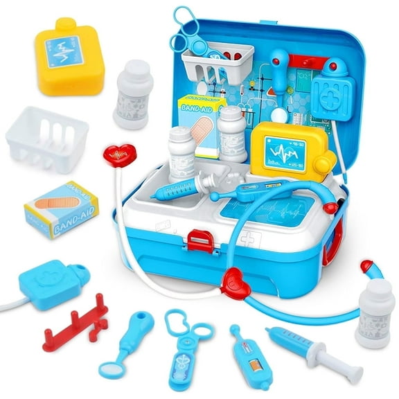 Syenll Doctor Kit for Toddlers, 17 Pcs Pretend Play Medical Kit with Stethoscope, Pretend Play Toys for Kids Age 3-7 Years Old