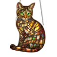 thumbnail image 3 of Colgante Gato Acrílico Decorativo Colgante Ventana Adorno para Pared Jardín Arte Acrílica Colorida Función de Reflejo Luminoso Adecuada Par, 3 of 9