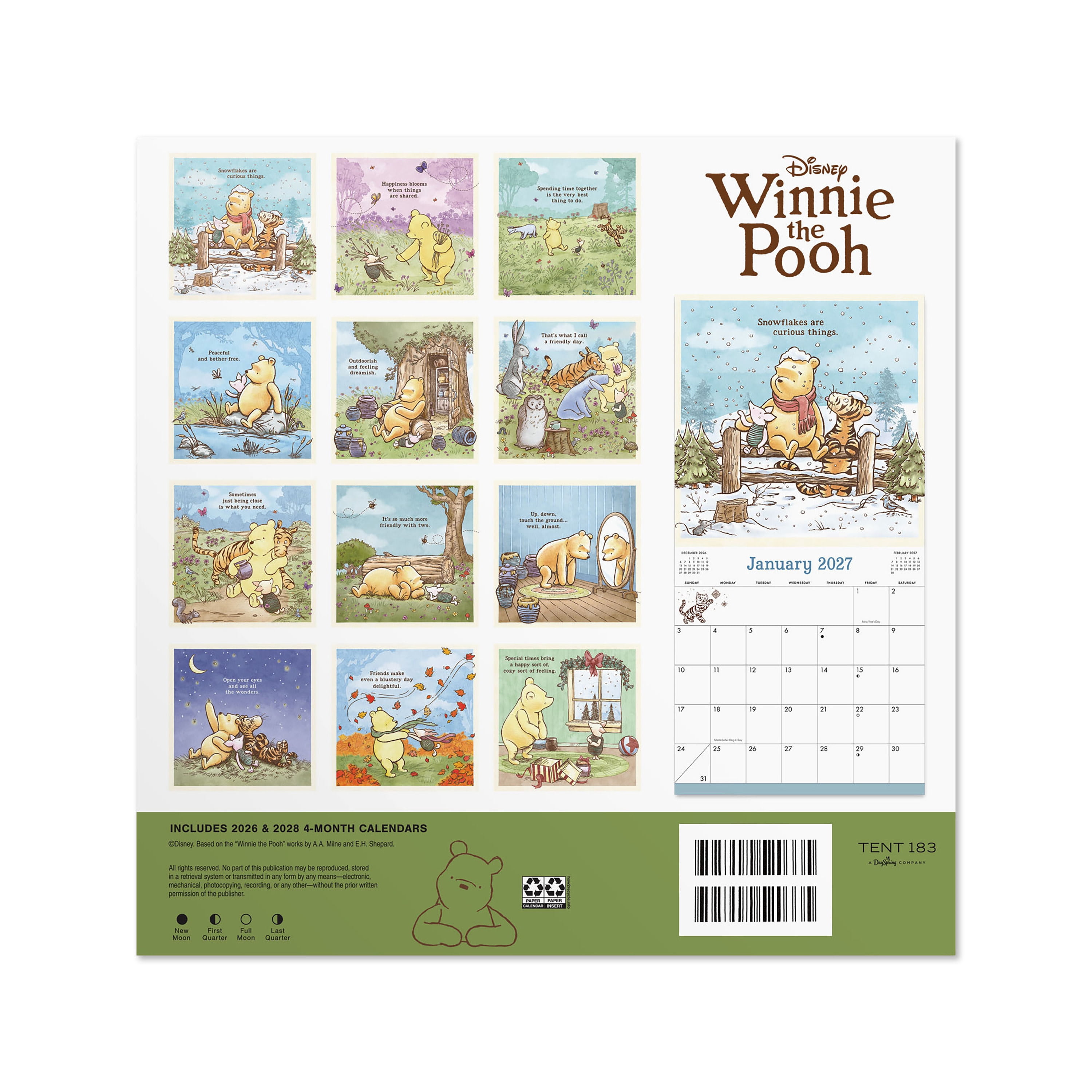 2027 Winnie the Pooh 12x12 January-December Gridded by DaySpring