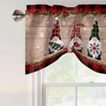 thumbnail image 4 of Christmas Gnomes Tie Up Valance Curtains for Windows, Kitchen Curtains Window Treatments, Red Black Plaid Xmas Snowflake Wooden Short Window Shades Valances for Bedroom Bathroom Cafe 42"x18", 4 of 8