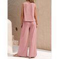 thumbnail image 4 of MOSHU Two Piece Lounge Sets for Women Loose Fit Tank Tops and Wide Leg Pants with Pockets Solid Summer Sets, 4 of 9