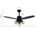 thumbnail image 7 of Ceiling Fan With Light Ceiling Lamp 42" Vintage Fan Light Led Chandelier W/ Remote Control Adjustable Wind Speed & Brightness Glass Lampshades For Living Room Bedroom Restaurant, 7 of 7