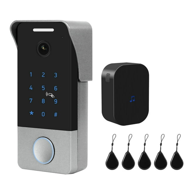 Sonnette Sans Fil, Tuya Smart Video Door Phone, Déverrouillage RFID Mot de Passe, Panneau d'Appel en Alliage, Étanche Extérieur, Connecté RJ45, Détection Intelligente