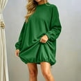 thumbnail image 2 of Yeaiivve Womens Oversized Sweatshirts Dress Adjustable Drawstring Balloon Hem Tunic Sweatshirt Fashion Casual Long Sleeve Pullover Tops with Pockets Green,M, 2 of 9