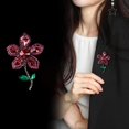 thumbnail image 2 of Crystal Flower Brooch Pin for Women Cubic Zirconia Floral Lapel Pin Corsage Badge Scarf Buckle for Cloth Dress Suit Accessories Jewelry, 2 of 9