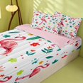 thumbnail image 2 of Erosebridal Cute Flamingo Zipper Twin Comforter Sets with Fitted Sheet and 2 Pillowcases, Cartoon Floral Animal Zipper Bedding Set, Pink Reversible, Blush Pink Flamingo, Pink Reversible, 2 of 7