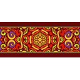 thumbnail image 2 of IBA Indianbeautifulart Ruban Décoratif Imprimé à Rayures Rouges & Mandala & Bordure & 9 Yards en Velours pour Artisanat Accessoires de Couture 2 Pouces, 2 of 2