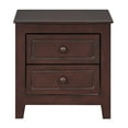 thumbnail image 3 of Mid Century Modern Nightstand with 4 Wood Legs, 2 Drawer Dresser with Storage, Solid Wood Bedside Table for Small Spaces, Living Room, Office, Walnut, 3 of 7