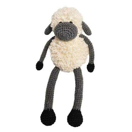 - Cream-Grey Sheep Handmade Amigurumi Stuffed Toy Knit Crochet Doll VAC