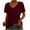 Wine, variant on Staron Summer T Shirts for Women V Neck Short Sleeve Loose Casual Solid Color Blouse Tunic Beach Vacation Party Top, Yellow L
