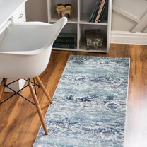 Unique Loom Budapest Collection Area Rug - Pest (2' 7" x 9' 10" Runner Blue/Gray)