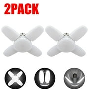 TASHHAR 2 Pack LED Light Bulb 28W Deformable E27 Ceiling Fixture Garage Lights Workshop Lamp