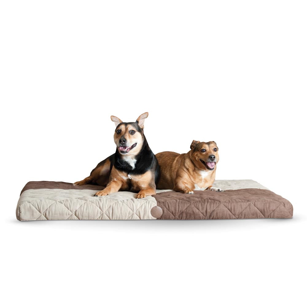K&H Pet Products Quilted Memory Dream Pad 1" Large Chocolate / Tan 37