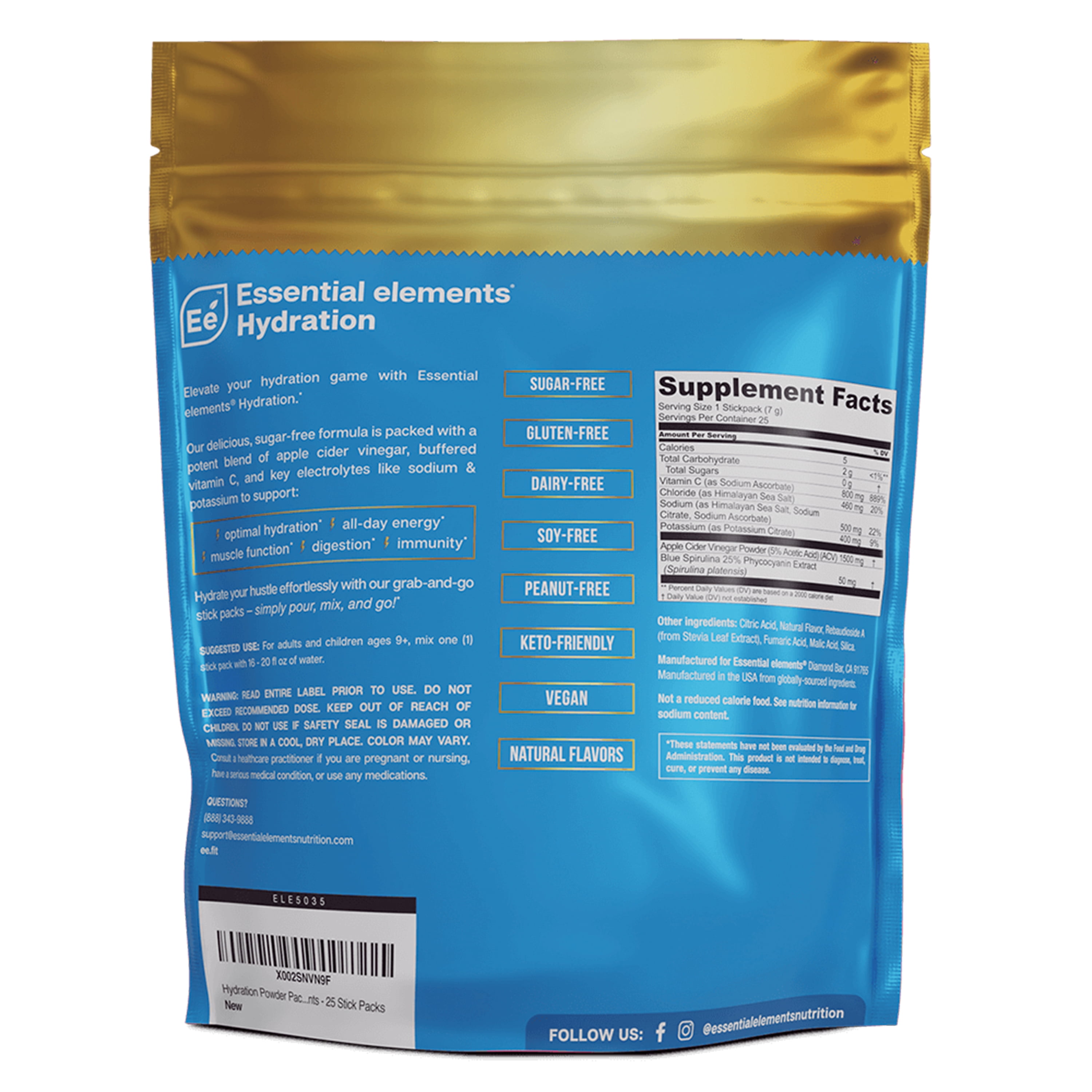 Essential Elements Hydration Electrolyte Powder, 24 Variety Stick Packs