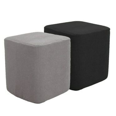 2pcs Polyester Square Foot Rest Ottoman Covers Footstool Slipcover Protector