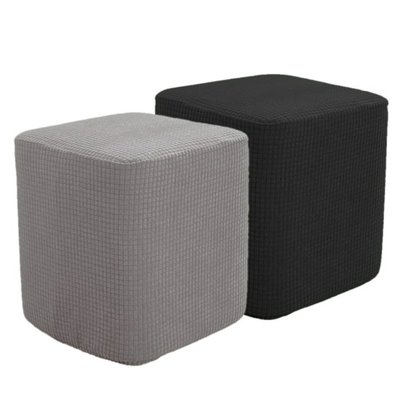 2pcs Polyester Square Foot Rest Ottoman Covers Footstool Slipcover Protector