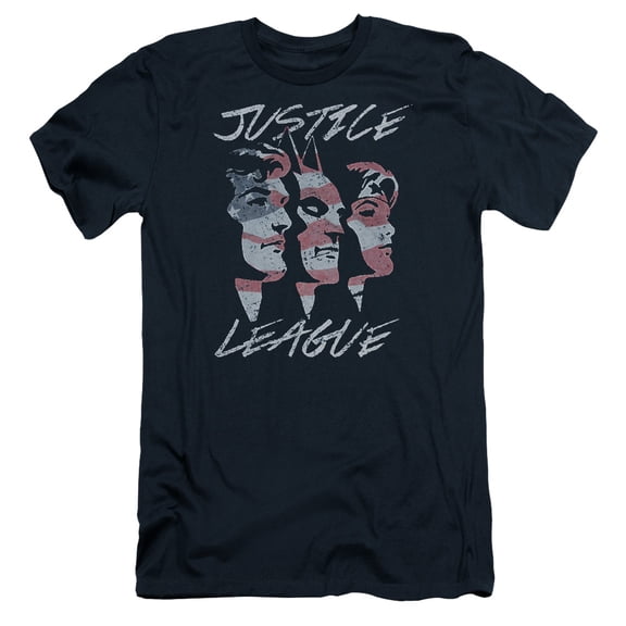 JLA Justice League Justice For America S/S Adult 30/1 T-Shirt Navy