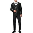 thumbnail image 2 of INSPIRE CHIC Men's Peak Lapel Disco Party Tuxedo Sequin Suit Jacket Metallic Sports Coat Blazer, 2 of 5