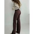 thumbnail image 5 of Womens Coffee Brown High Waist Straight Leg Jeans Button Casual Denim Pants, 5 of 7