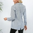 thumbnail image 5 of UYISJ Women Business Casual Blazer with Striped Printing Lined Work Suit Jacket Fall Slim Fit Outerwear Tops with Pockets Blue S, 5 of 6