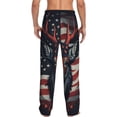 thumbnail image 3 of Uemuo Modern USA Deer Head Pattern Men's Wide Leg Palazzo Lounge Pants with Pockets Light Weight Loose Comfy Casual Pajama Pants-Small, 3 of 9