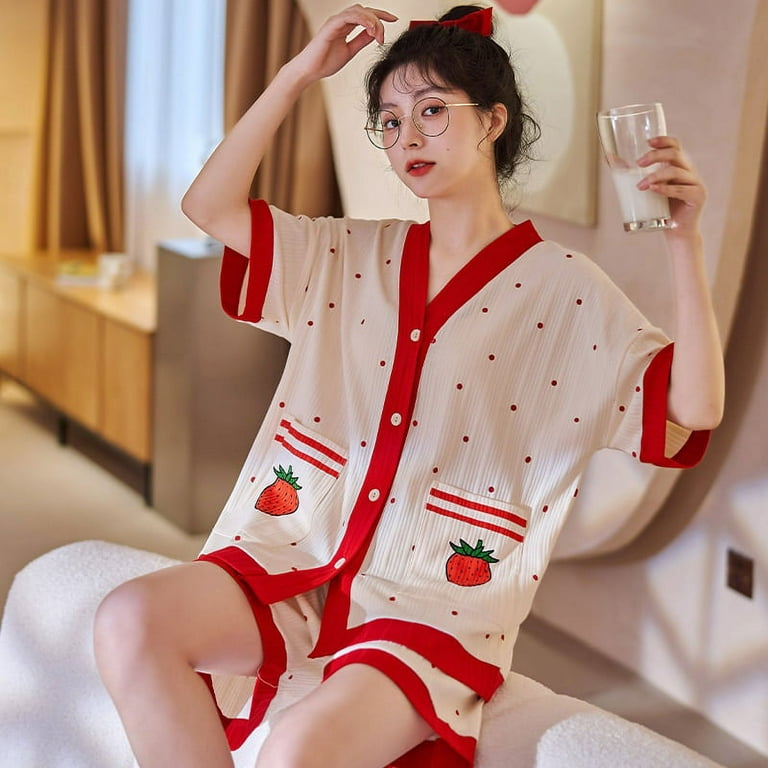 Strawberry pajamas online for adults