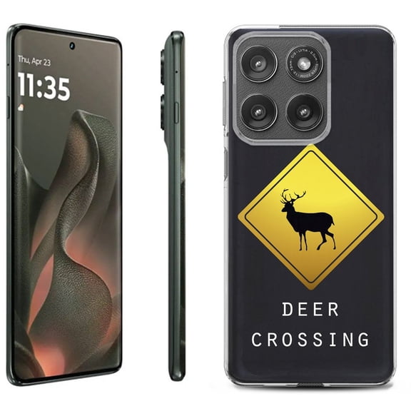 For Motorola Moto Edge 5G 2025 Protective Shockproof Phone Case, by OneToughShield - Road Sign Deer