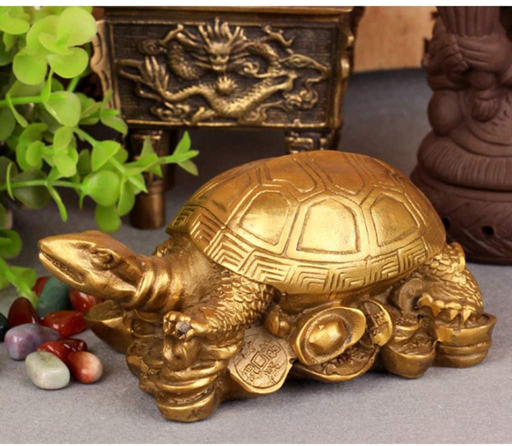 Dragon Turtle Feng Shui Copper Wealth Lucky Wealth Mascot Attaching Money a 