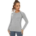 thumbnail image 2 of 3-4 Pack T-Shirt à Manches Longues Dry Fit pour Femmes Évacuant l'Humidité Tee à Manches Longues Compression Extérieure Course Tops d'Entraînement, 2 of 6